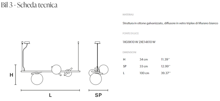 Candelabru POSY LINIARA BIL3/BIL4/BIL6