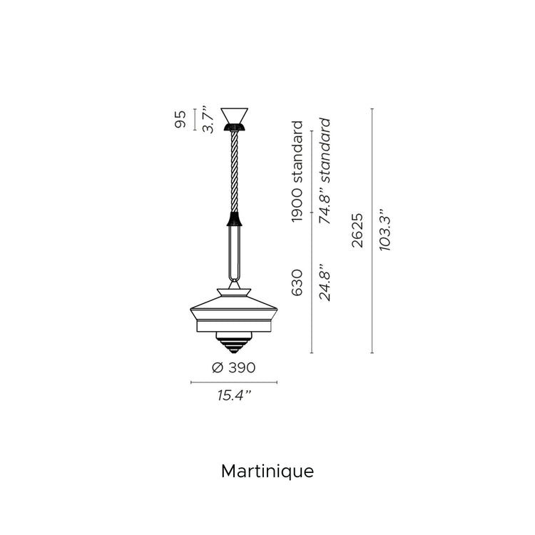 LAMPA SUSPENDATA CALYPSO SO/ANTIGUA/GUADALOUPE/MARTINIQUE